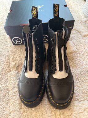 New Lazy Oaf x Doc Martens Sinclair Happy Sad Platform Boots Size UK 6 US 8.5
